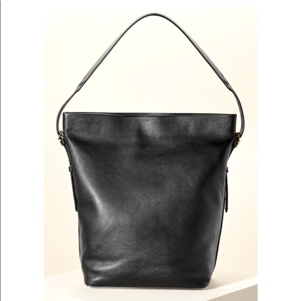 Stella & Dot | Black Leather Covet Bucket Bag - Picture 5 of 12